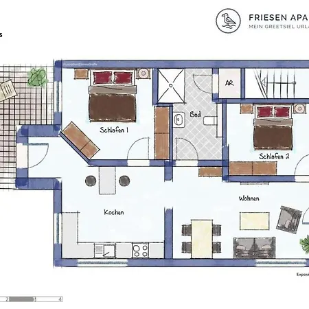 With 2 Bedrooms بيت للعطل